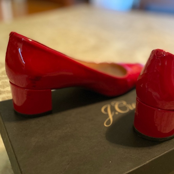 J Crew Red block heel pumps size 6 1/2 - Picture 5 of 6